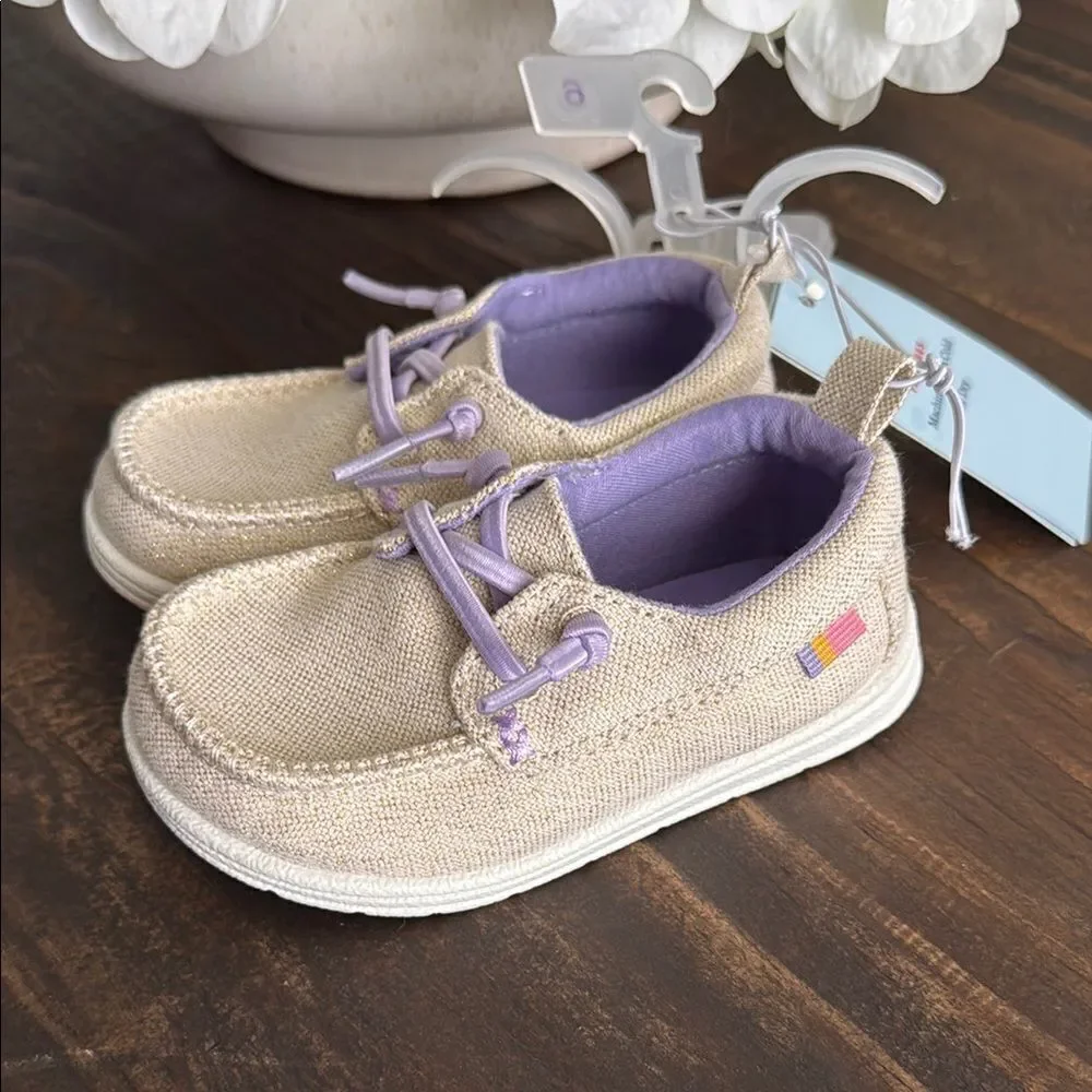 Kids Beige and Purple Shoes Cat & Jack Toddler 6
